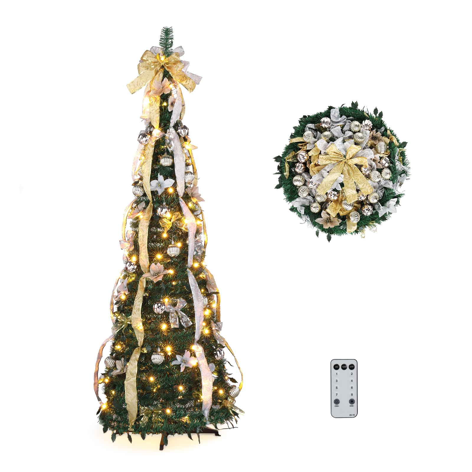 VINGLI Pop up Artificial Christmas Pine Tree